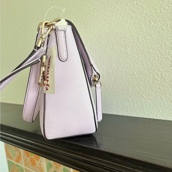 NWT ♠️ KATE SPADE 💜 Polly Large Flap Crossbody Bag in Pebbled Leather Lavender - Picture 7 of 10